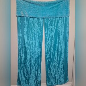 Your Zone Aqua Faux Fur Trim Curtain Panels 54x84 Set of 2 Kids Room